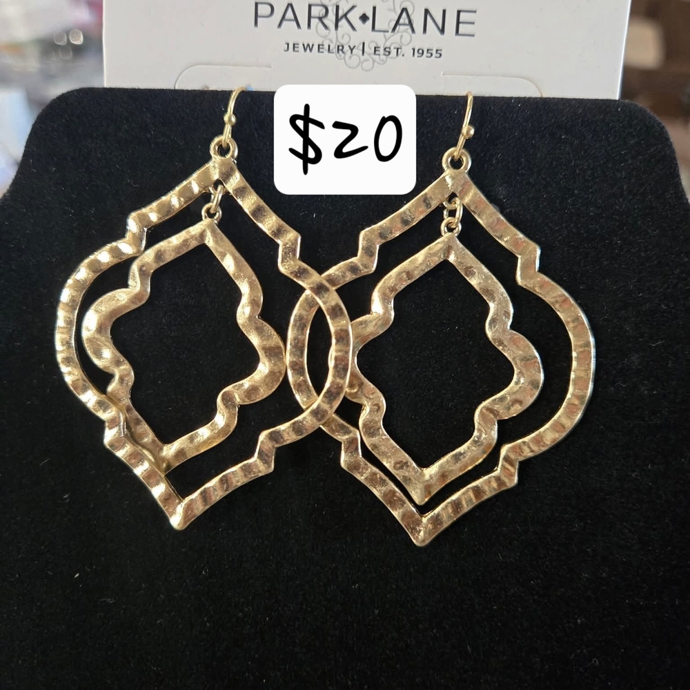 Park Lane Hammered Gold Statement Earrings